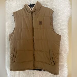 Field & Stream Men’s Tan Quilted Full Zip Insulated Puffer Vest Coat. Size XL